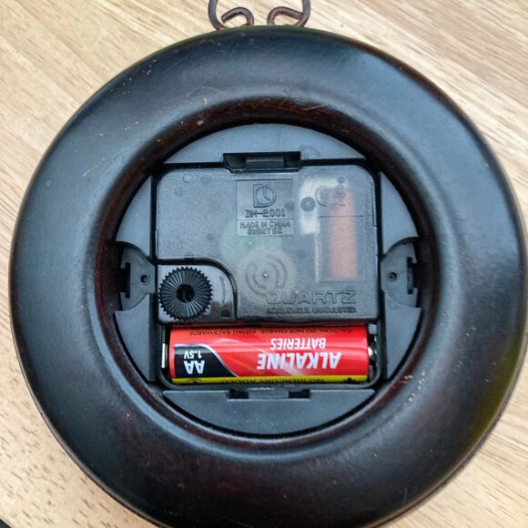 Antique Brown Finish Metal Scroll Wall Clock - Picture 7 of 7